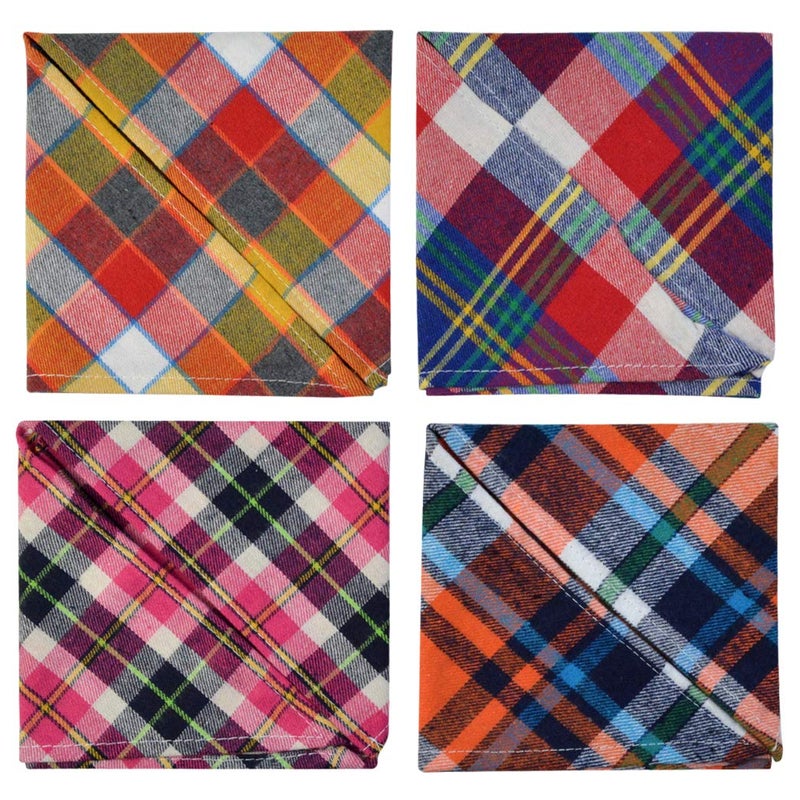 Tayfremn 15pcs Dog Bandanas, Dog Scarf Kerchief Bibs Washable Girl Boy Dogs Bandanas Set Cotton Checkered Pet Bandana Outdoor Fall Accessories for Small Dogs Cat Pet - Image 4